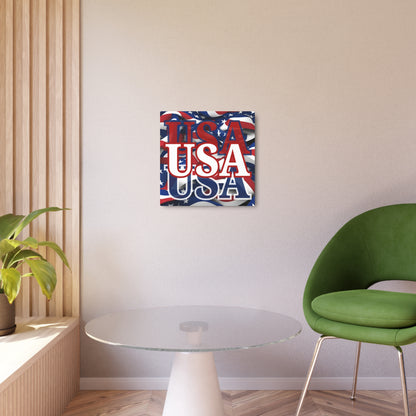 USA! USA! USA White Center Metal Art Sign by cypherpunkgear