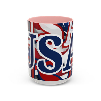 USA! USA! USA BLfont Patriot Accent Mug by cypherpunkgear