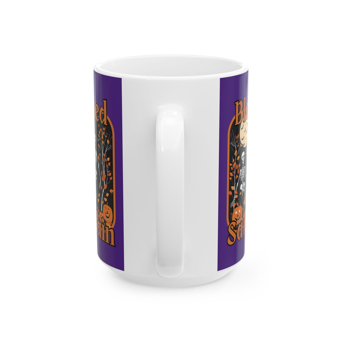 Spooktacular Skeletons of Samhain Purple Mug by CreepyCrafts.boo