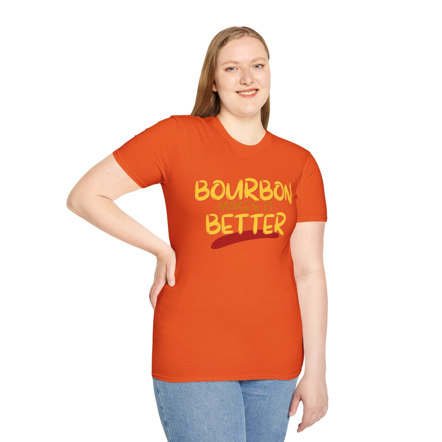 Bourbon makes it better Light colors Unisex T-Shirt by cypherpunkgear.com