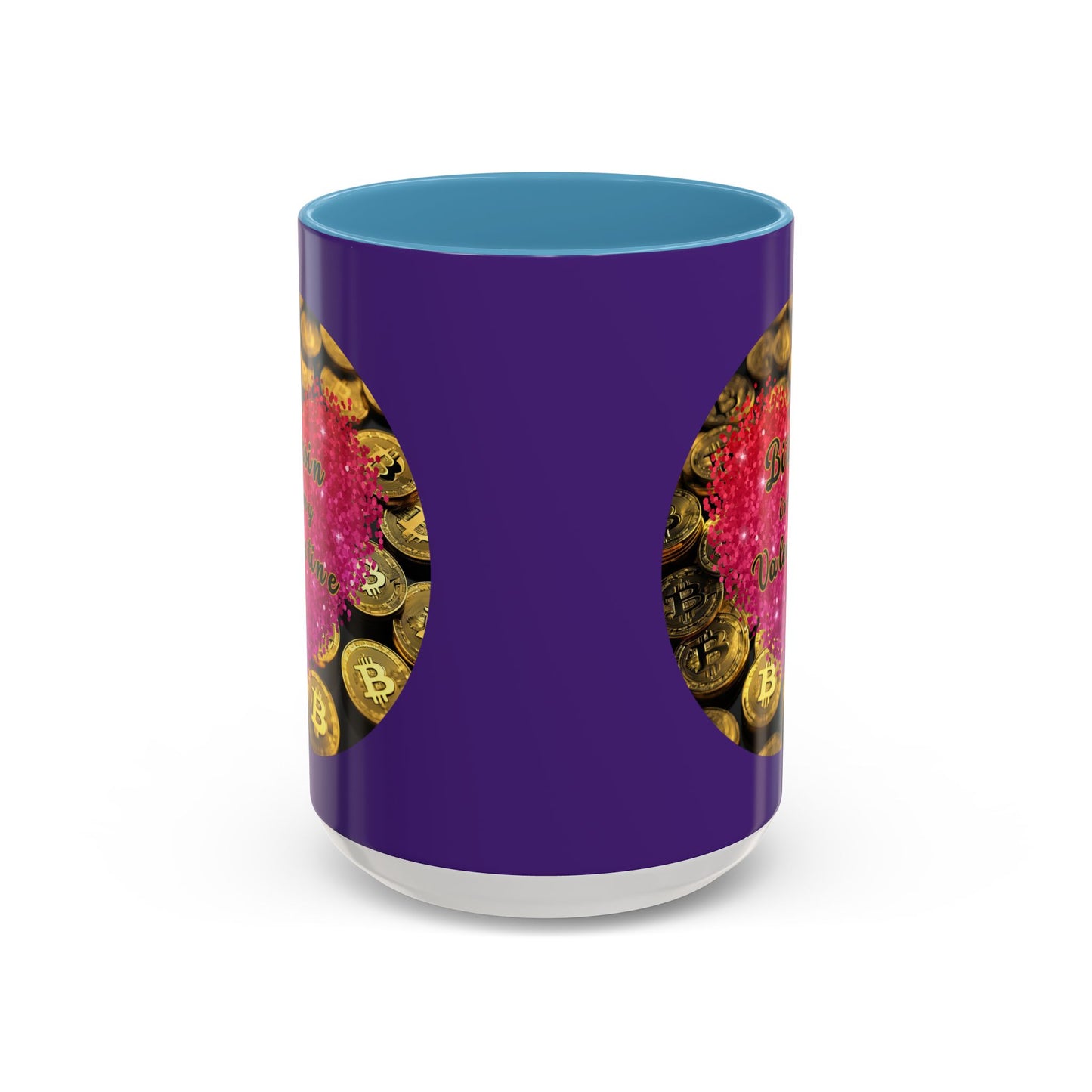 Bitcoin is My Valentine Purple Accent Mug by cypherpunkgear.com