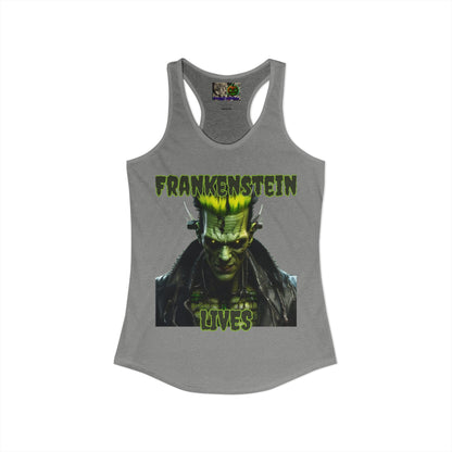 Frankenstein Lives Women's Racerback Tank Top by CreepyCrafts.boo