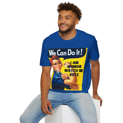 I Am Woman Watch Me Vote Rosie Dark colors Unisex T-Shirt by cypherpunkgear.com