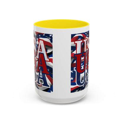 USA Red font Center Patriot Accent Mug by cypherpunkgear.com