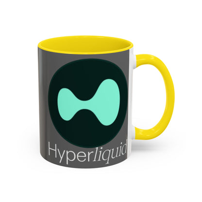 Hyperliquid White font Grey Accent Mug by cypherpunkgear.com