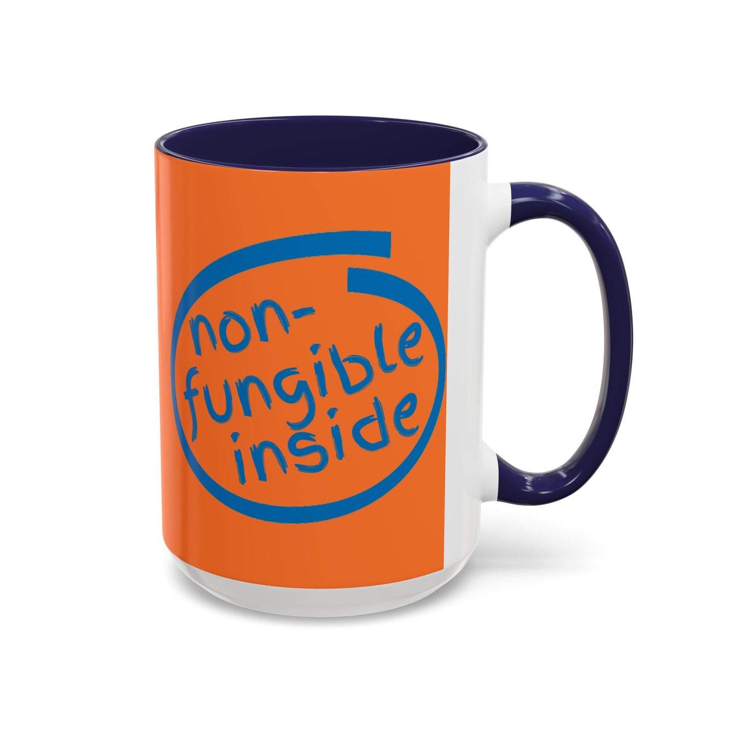 Non-Fungible Inside Orange Accent Mug by cypherpunkgear.com