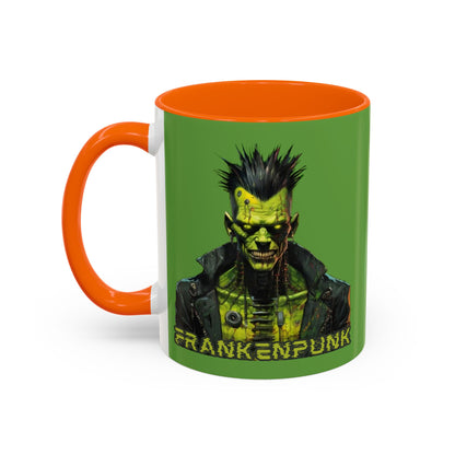 Frankenpunk Green Accent Mug by CreepyCrafts.boo