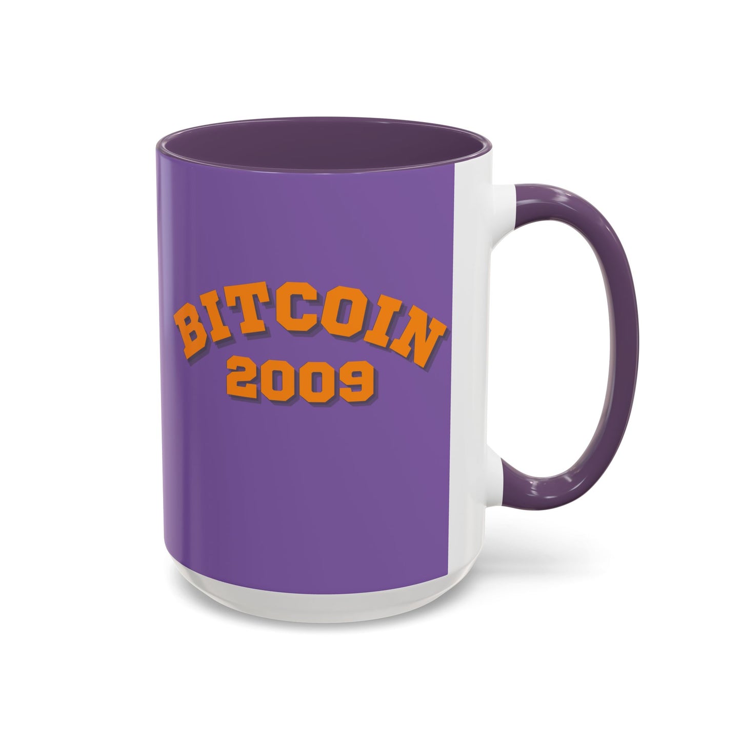 Bitcoin 2009 Light Purple Accent Mug by cypherpunkgear.com