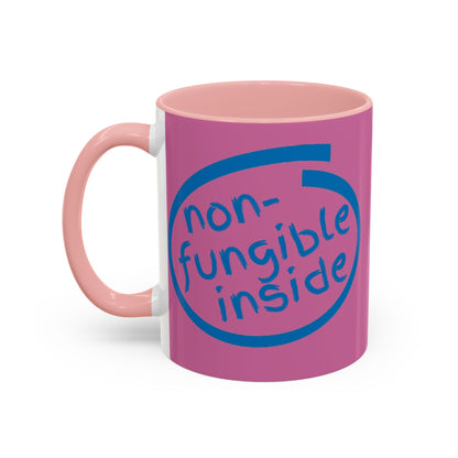 Non-Fungible Inside Pink Accent Mug by cypherpunkgear.com