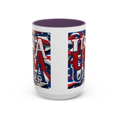 USA Red font Center Patriot Accent Mug by cypherpunkgear.com