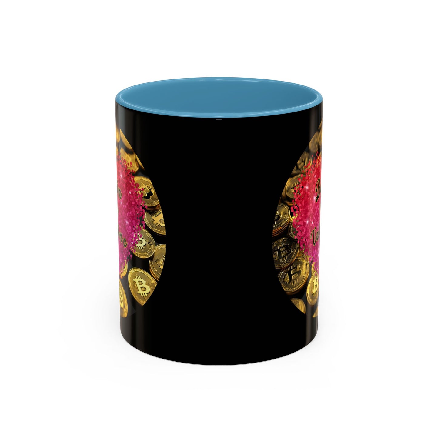 Bitcoin is My Valentine Black Accent Mug by cypherpunkgear.com