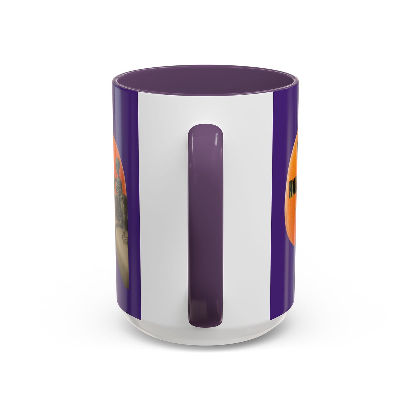 Is it Halloween yet? Skeleton's Giant Pumpkin Purple Accent Mug by CreepyCrafts.boo