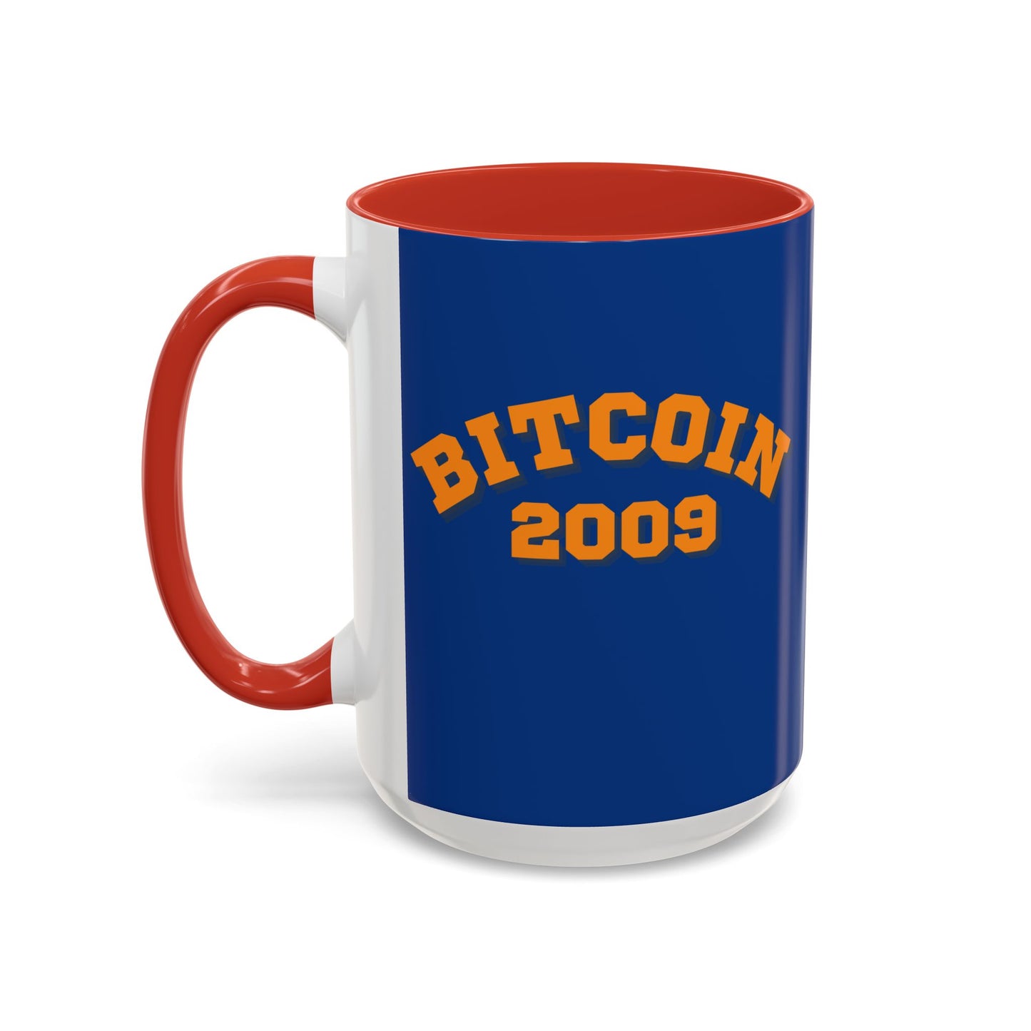 Bitcoin 2009 Dark Blue Accent Mug by cypherpunkgear.com