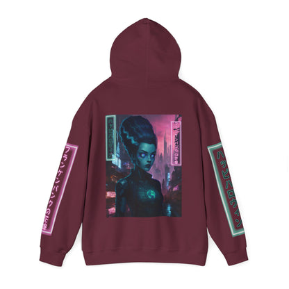 Neon Bride of Frankenstein Hoodie Unisex Hooded Sweatshirt by CreepyCrafts.boo