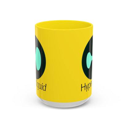 Hyperliquid Black font Yellow Accent Mug by cypherpunkgear.com