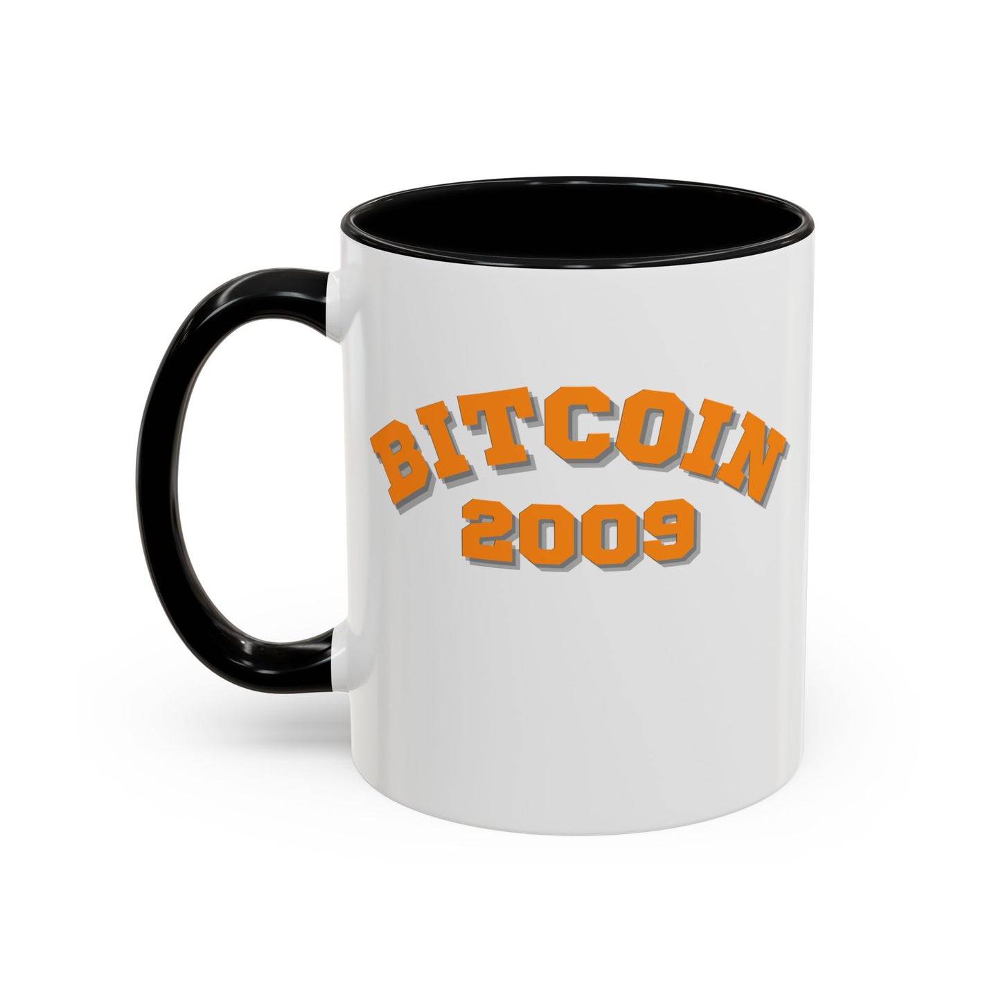 Bitcoin 2009 White Accent Mug by cypherpunkgear.com