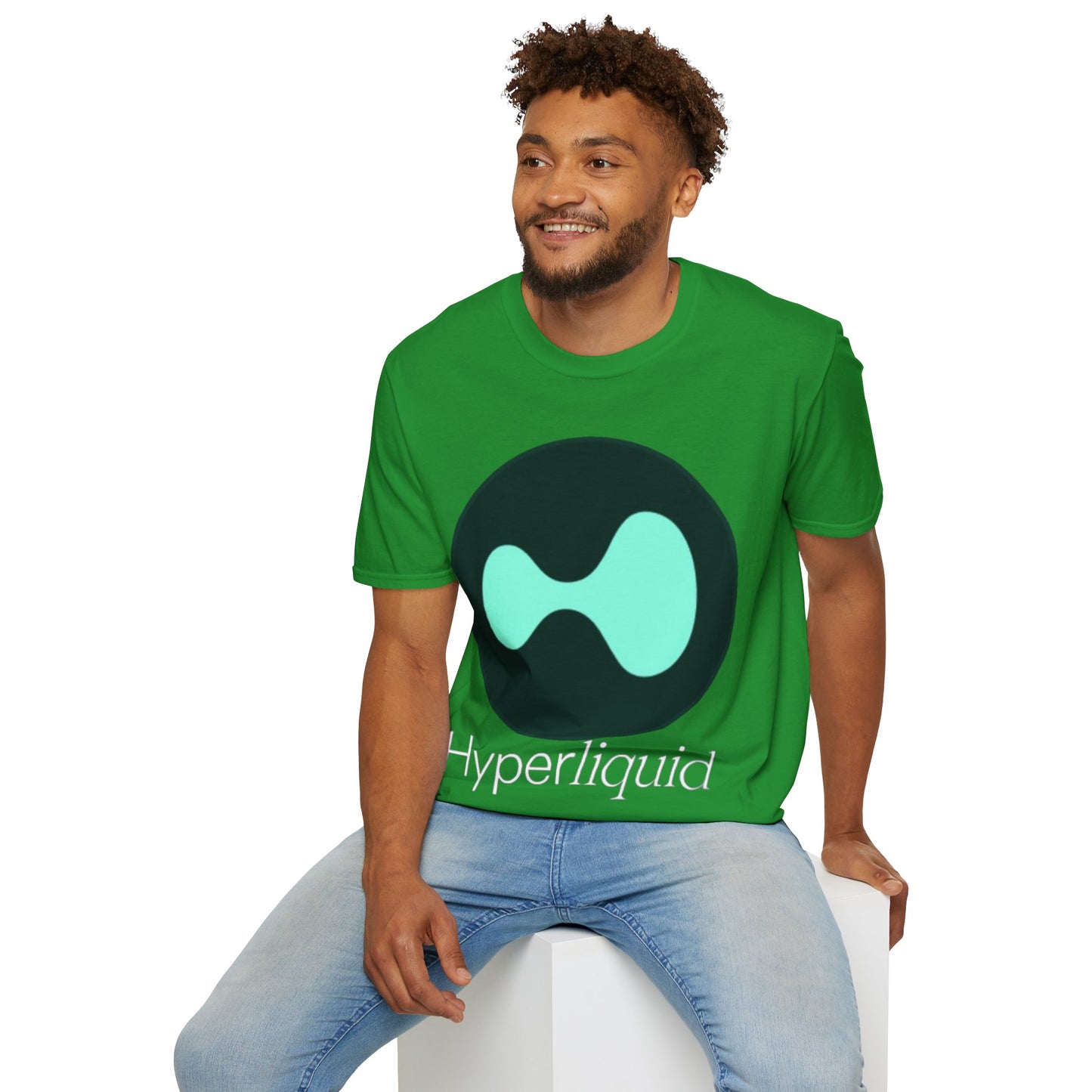 Hyperliquid White font Unisex T-Shirt by cypherpunkgear.com