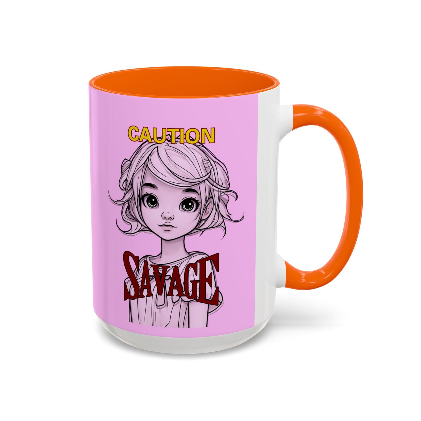 Caution, Savage Pink Accent Mug by cypherpunkgear.com