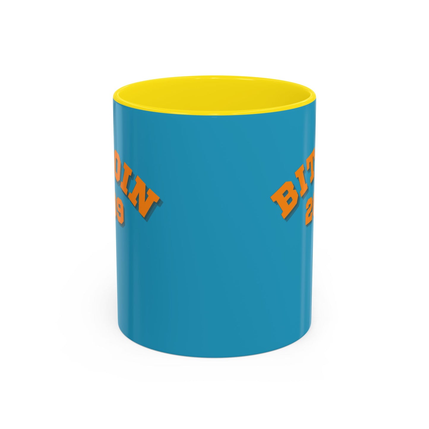 Bitcoin 2009 Turquoise Accent Mug by cypherpunkgear.com
