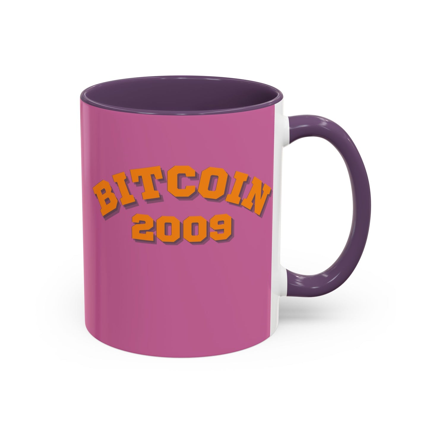 Bitcoin 2009 Pink Accent Mug by cypherpunkgear.com