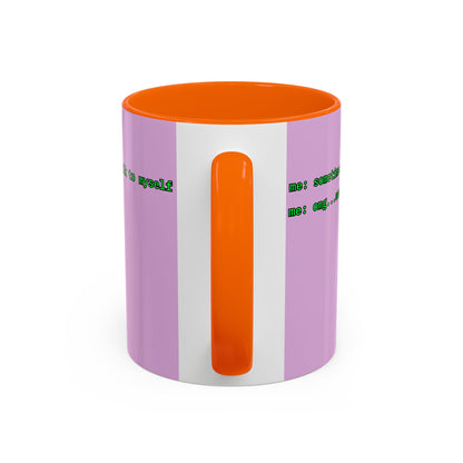 Sometimes I talk to myself - me: omg...same Pink Accent Mug by cypherpunkgear.com