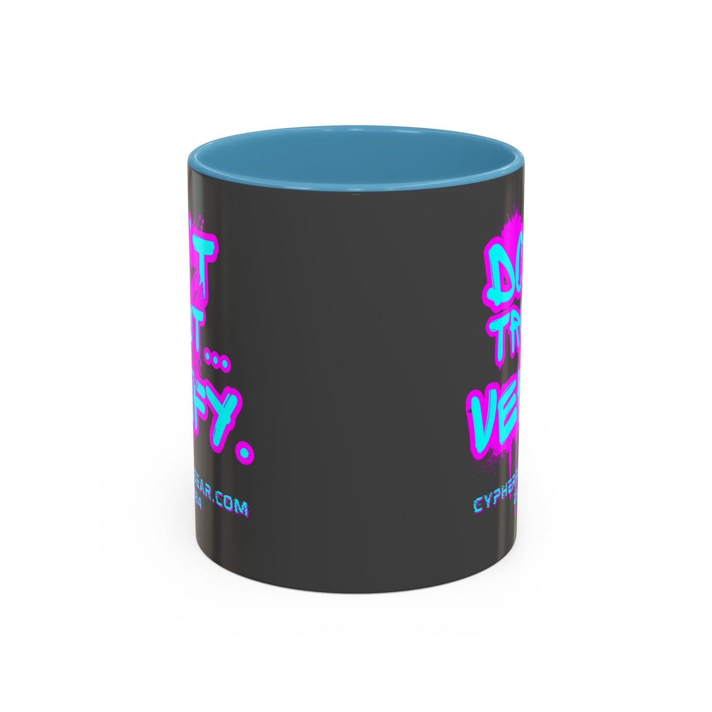 Don't Trust...Verify. Grey Accent Mug by cypherpunkgear.com