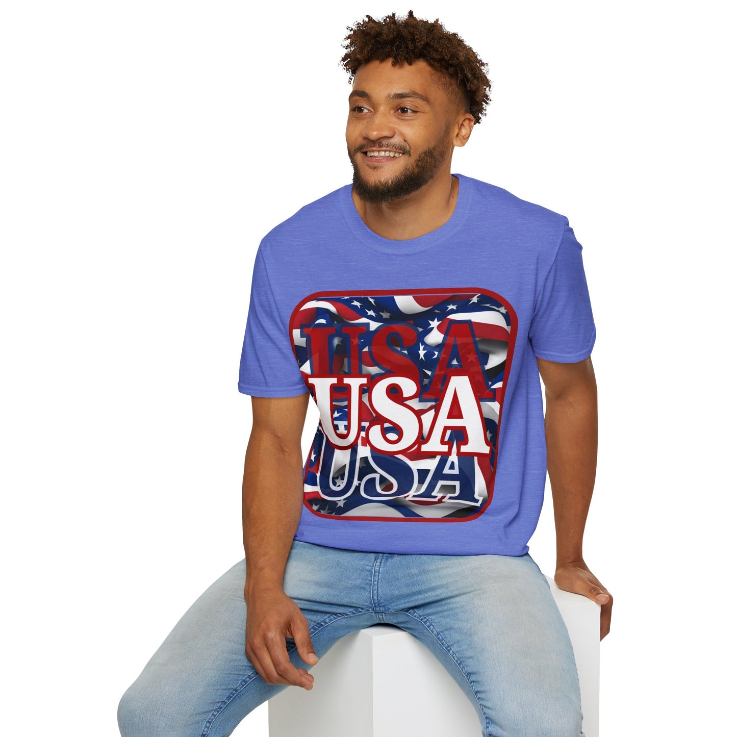 Red WHITE and Blue USA Patriot LTcolors Unisex T-Shirt by cypherpunkgear