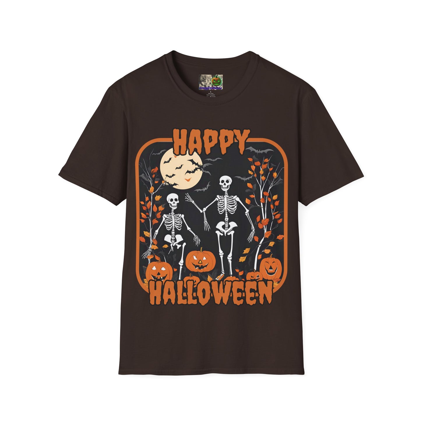 Spooktacular Skeletons of Halloween Dark colors Unisex T-shirt by CreepyCrafts.boo