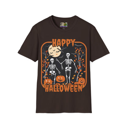 Spooktacular Skeletons of Halloween Dark colors Unisex T-shirt by CreepyCrafts.boo