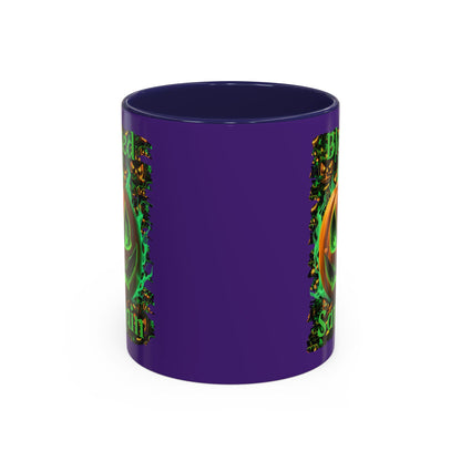 Blessed Samhain Green Jack Purple Accent Mug by CreepyCrafts.boo