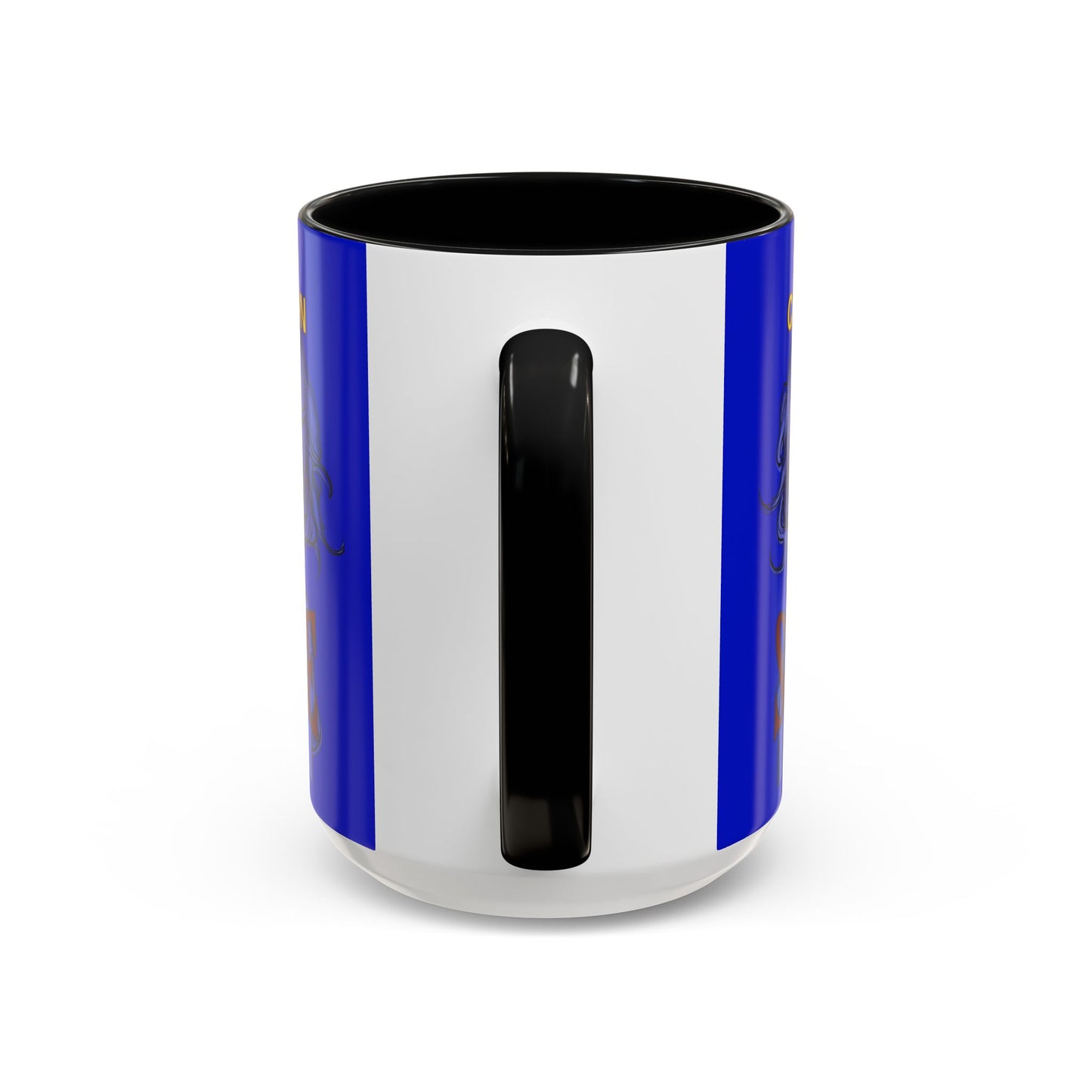 Caution, Savage Dark Blue Accent Mug by cypherpunkgear.com