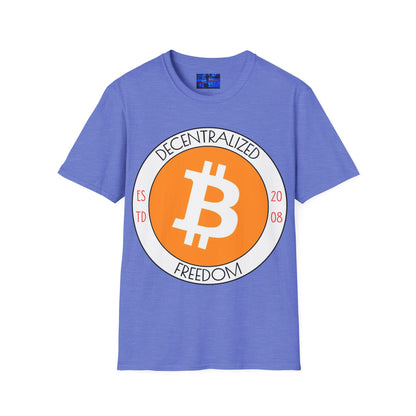 Bitcoin Decentralized Freedom LTcolors Unisex T-Shirt by cypherpunkgear.com