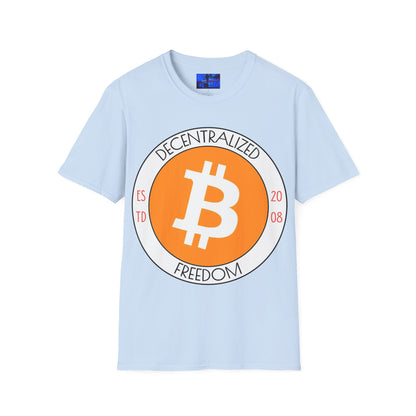 Bitcoin Decentralized Freedom LTcolors Unisex T-Shirt by cypherpunkgear