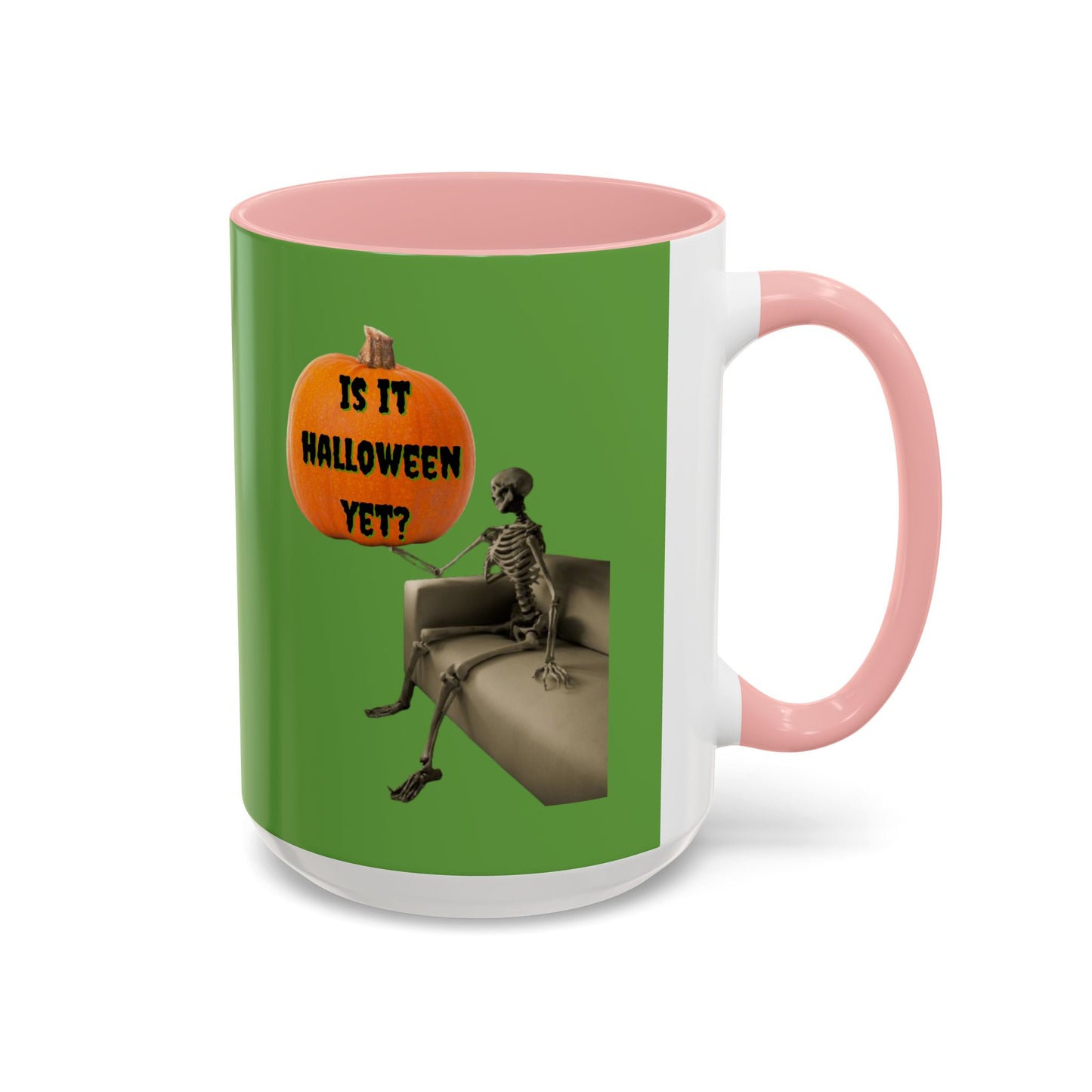 Is it Halloween yet? Skeleton's Pumpkin Accent Mug by CreepyCrafts.boo