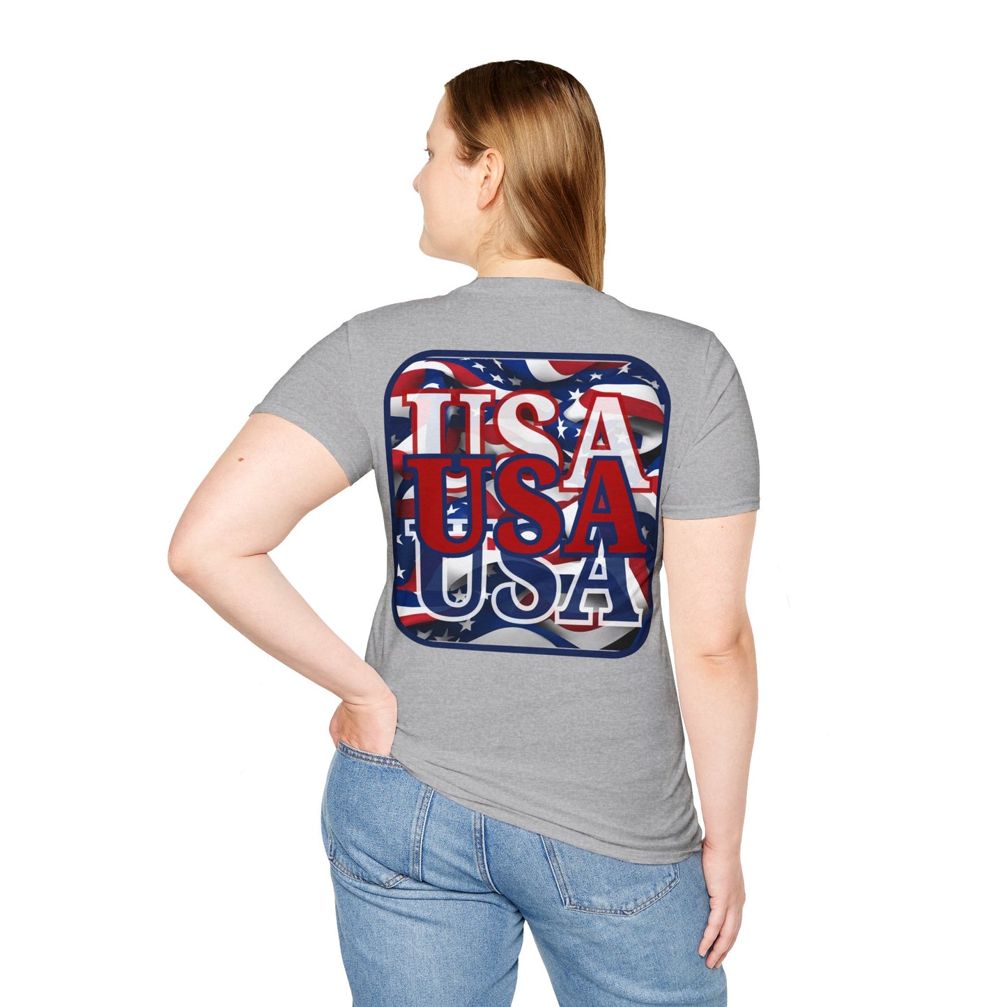 2-sided RED White and Blue USA Patriot LTcolors Unisex T-Shirt by cypherpunkgear