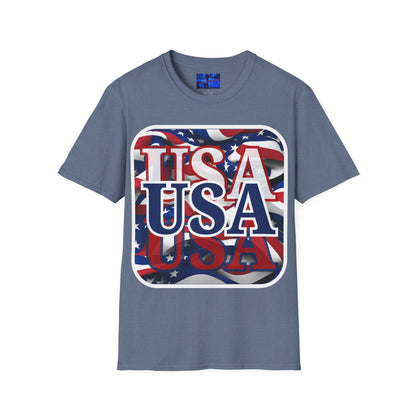 Red White and BLUE USA Patriot Dark colors Unisex T-Shirt by cypherpunkgear.com