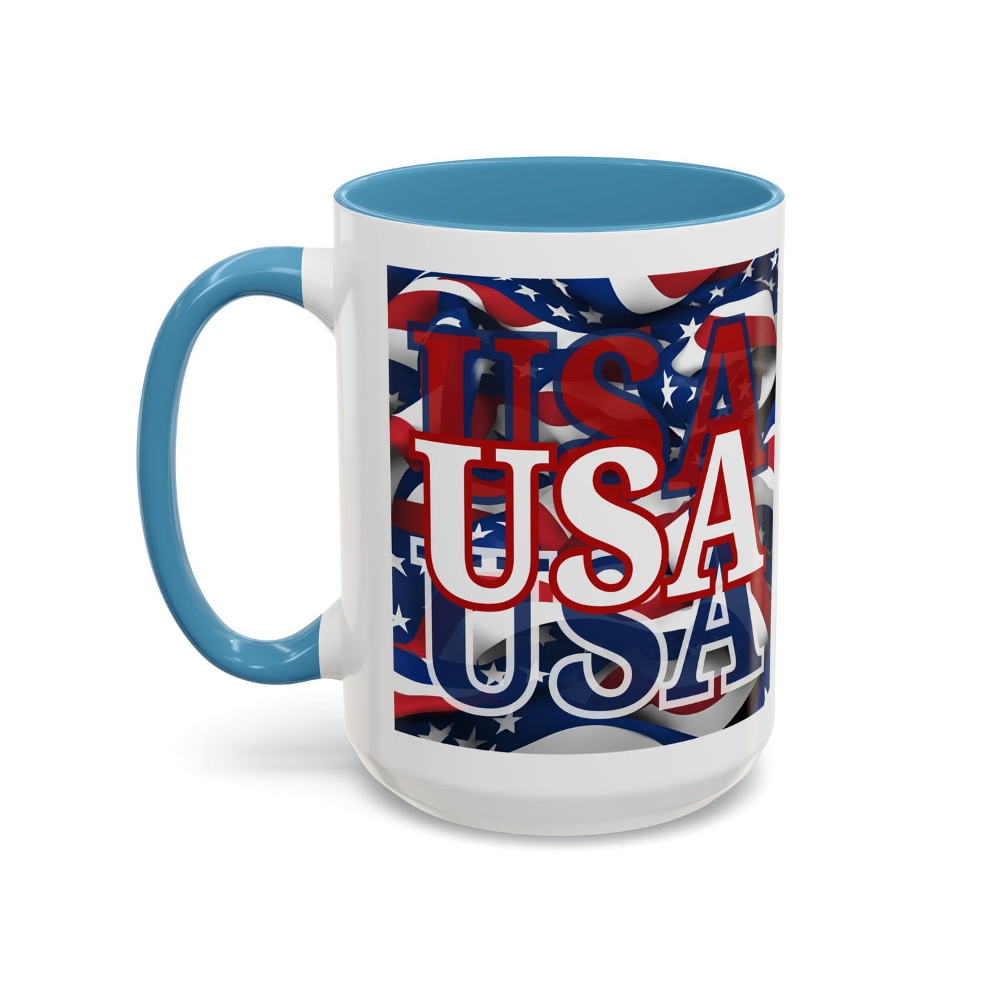 USA White font Center Patriot Accent Mug by cypherpunkgear.com
