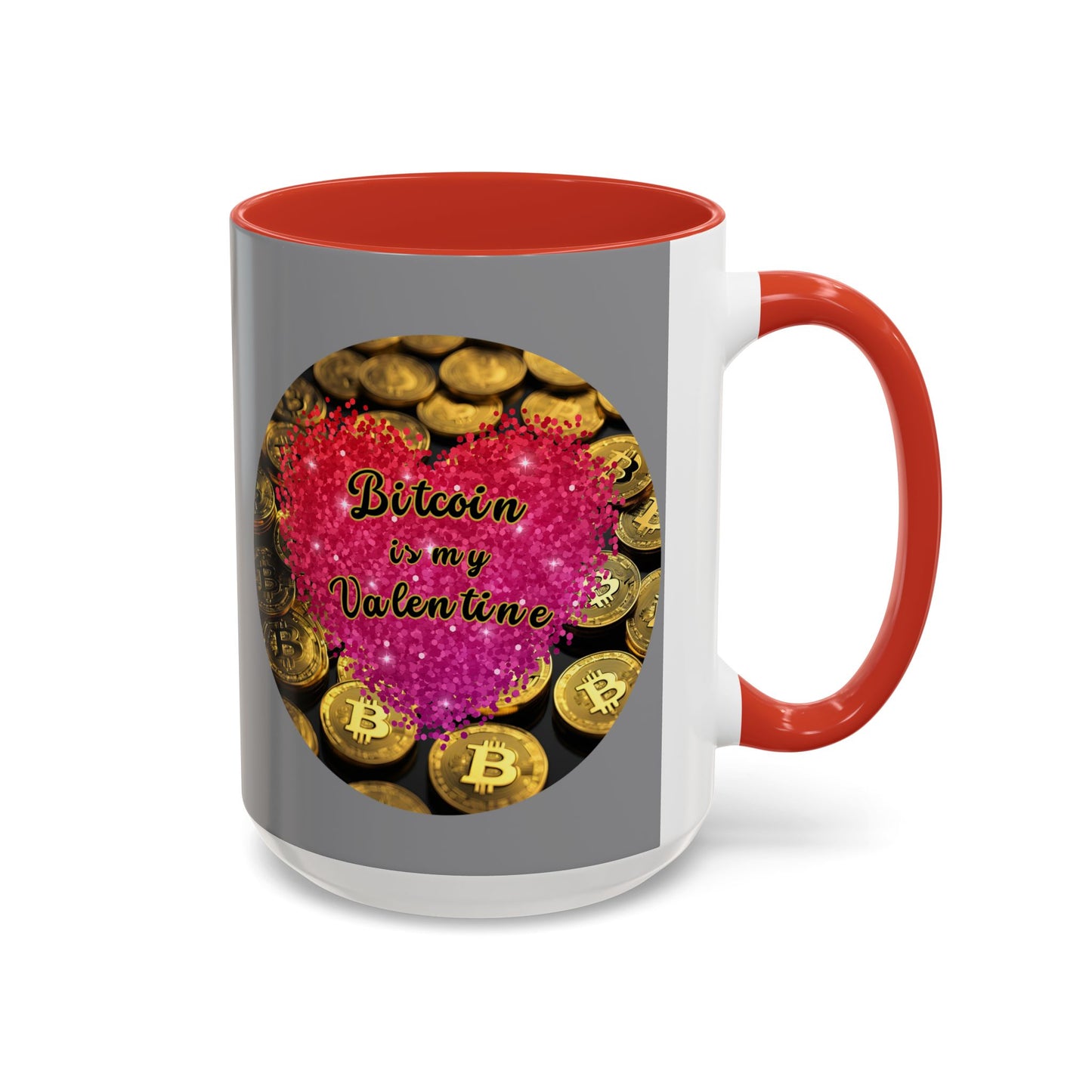Bitcoin is My Valentine Grey Accent Mug by cypherpunkgear.com