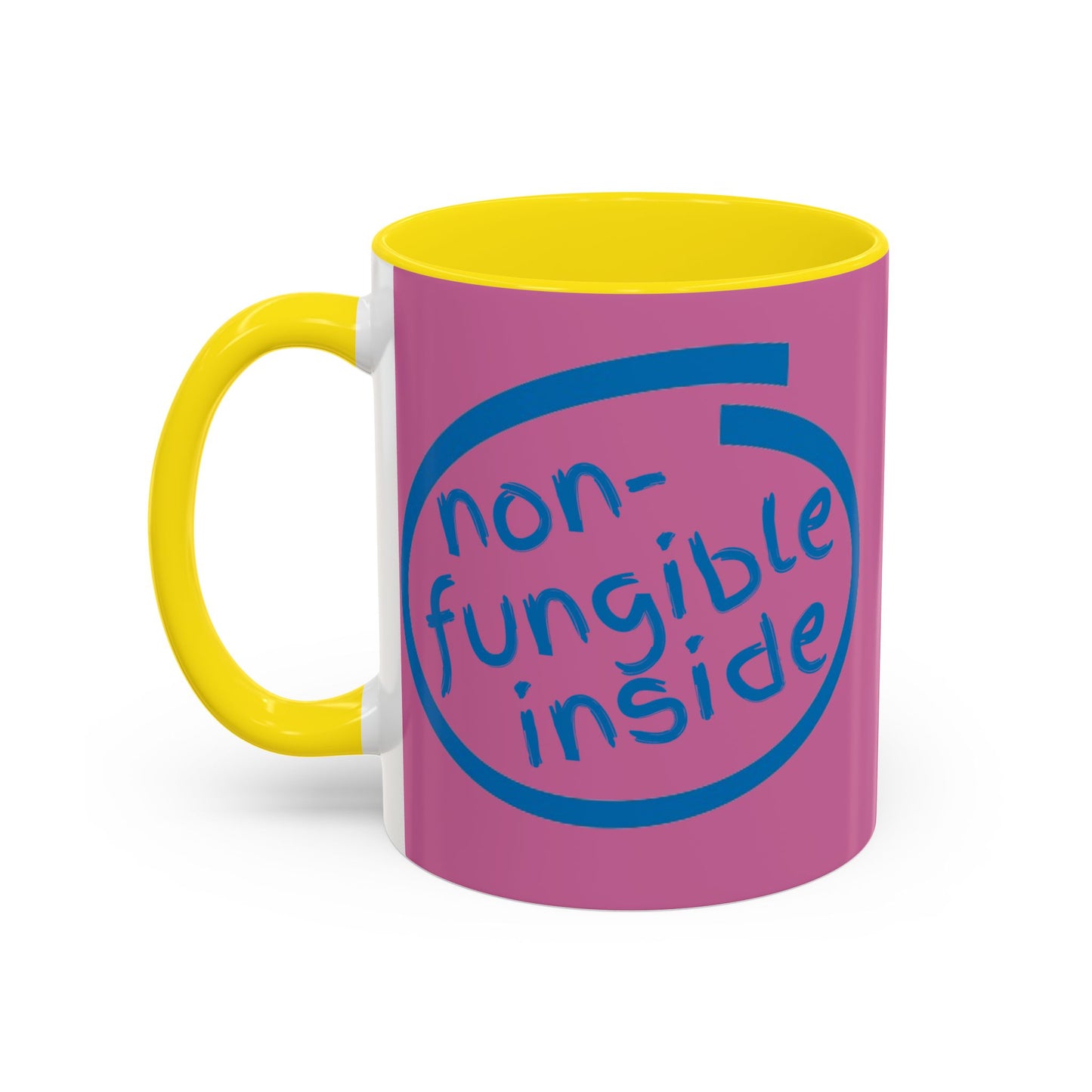 Non-Fungible Inside Pink Accent Mug by cypherpunkgear.com