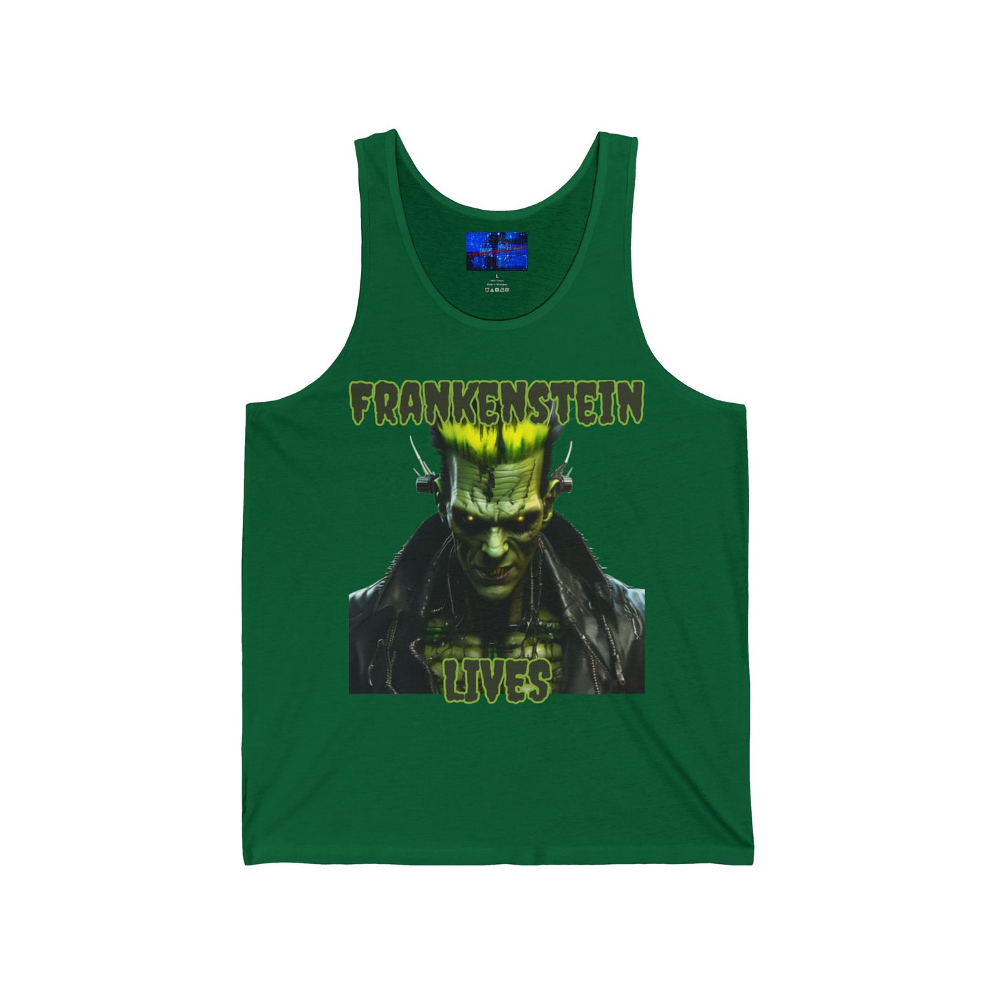 Frankenstein Lives Unisex Jersey Tank Top by cypherpunkgear