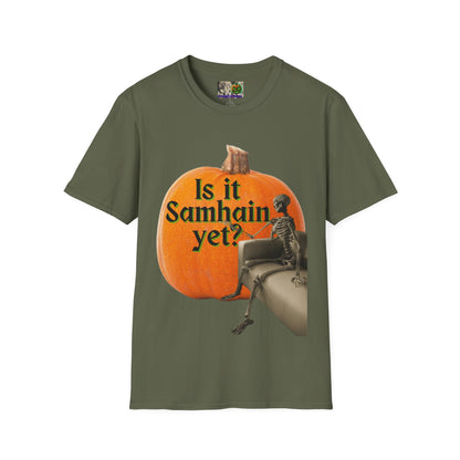Is It Samhain Yet? Skeleton's Giant Pumpkin Dark colors Unisex T-Shirt by CreepyCrafts.boo