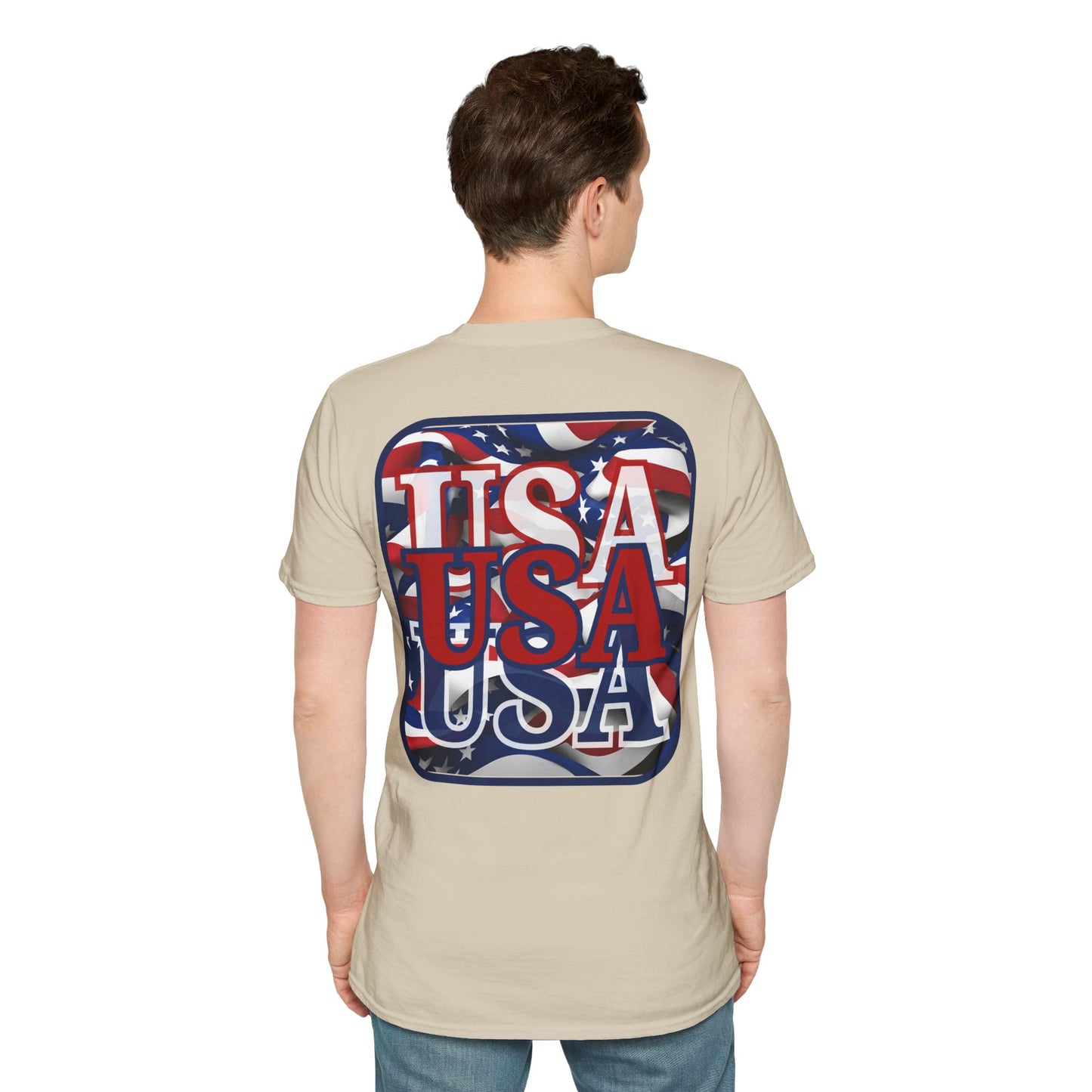 2-sided RED White and Blue USA Patriot Light colors Unisex T-Shirt by cypherpunkgear.com