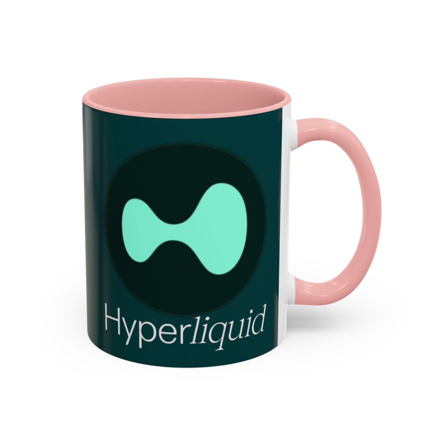 Hyperliquid White font Dark Hyperliquid Accent Mug by cypherpunkgear.com