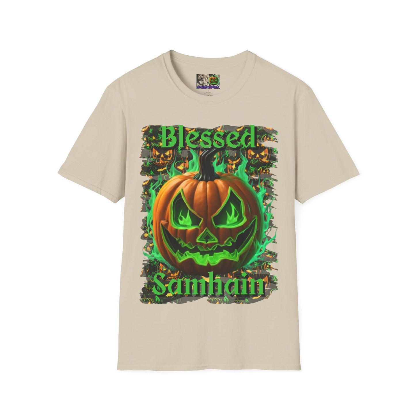 Blessed Samhain Green Jack Light colors Unisex T-Shirt by CreepyCrafts.boo