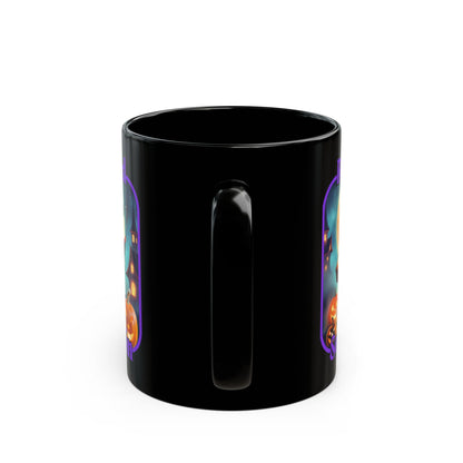 Blessed Samhain Little Witch Purple font Black Mug by CreepyCrafts.boo