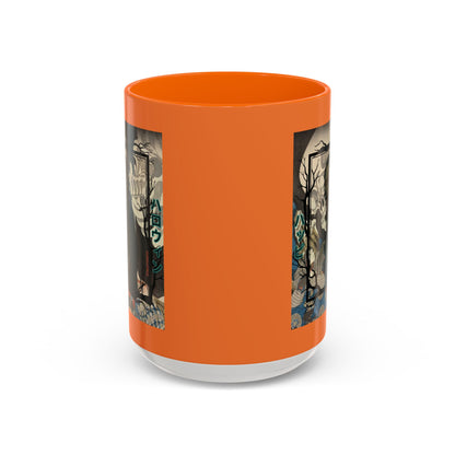 Yōkai Happy Halloween Orange Accent Mug by CreepyCrafts.boo