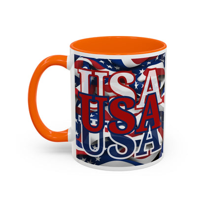 USA Red font Center Patriot Accent Mug by cypherpunkgear.com
