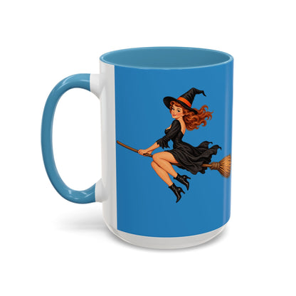 Hazel Hex Blue Accent Mug by CreepyCrafts.boo