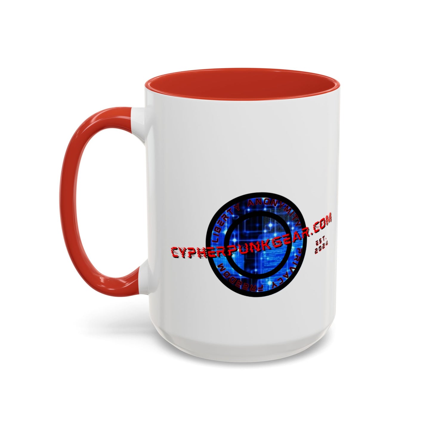 2-sided, cypherpunkgear.com Logo & Cityscape Accent Mug by cypherpunkgear.com