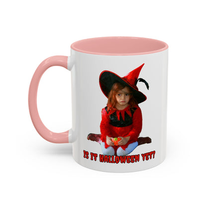 Is it Halloween yet? White Accent Mug by CreepyCrafts.boo